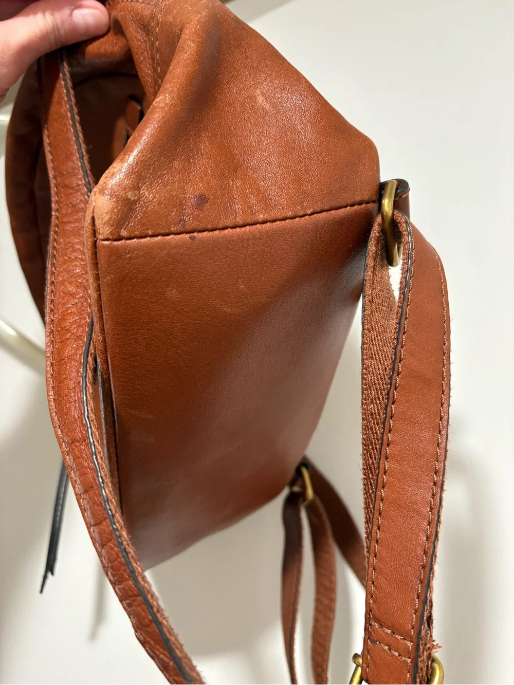 Fossil Cognac Brown Leather Tote